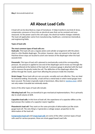 All About Load Cells