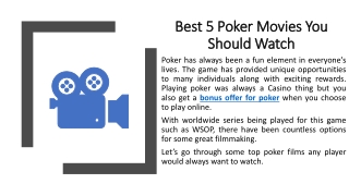 Best 5 Poker Movies You Should Watch