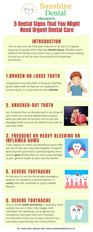 Dental Signs That You Might Need Urgent Dental Care
