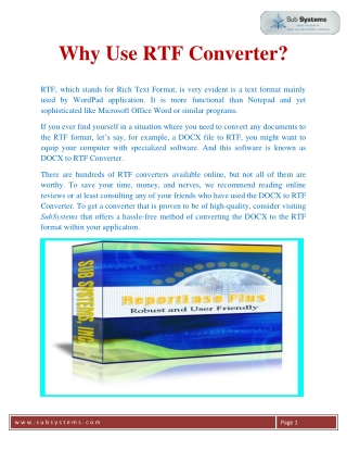 Why Use RTF Converter?