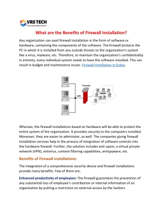 What are the Benefits of Firewall Installation?