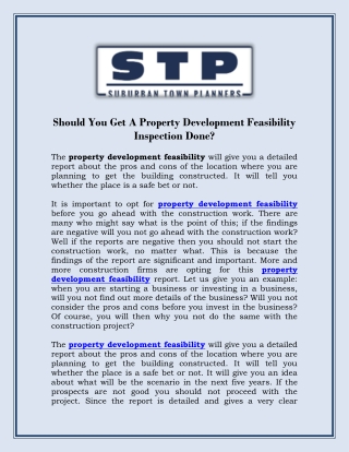 Should You Get A Property Development Feasibility Inspection Done?