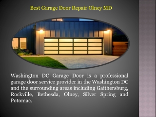 Best Garage Door Repair Olney MD