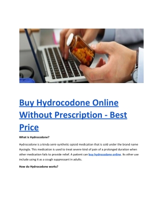 Buy Hydrocodone Online Without Prescription - Best Price