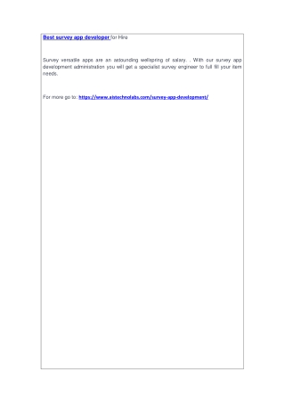 Best survey app developer for Hire
