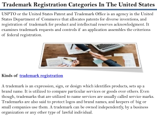 Trademark Registration Categories In The United States
