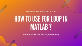 How to use for loop in MATLAB?