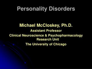 Personality Disorders