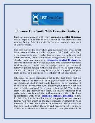 Enhance Your Smile With Cosmetic Dentistry