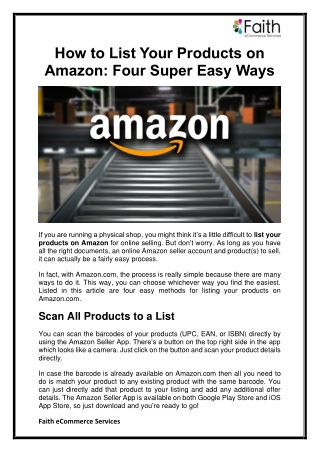 How to List Your Products on Amazon: Four Super Easy Ways