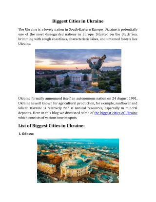 Biggest Cities in Ukraine