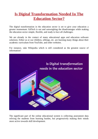 Is Digital Transformation Needed In The Education Sector?