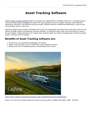 Asset tracking software