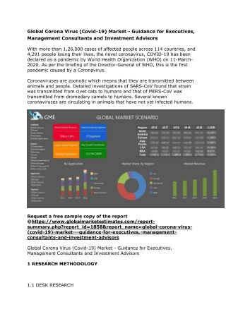 Global Corona Virus (Covid-19) Market - Guidance for Executives, Management Consultants and Investment Advisors