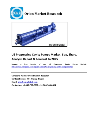 US Progressing Cavity Pumps Market Size, Industry Trends, Share and Forecast 2019-2025