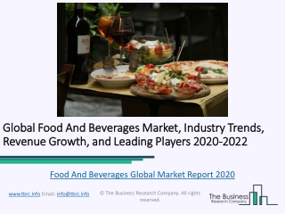 Food And Beverages Market Trends and Industry Analysis Till 2022