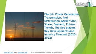 Global Electric Power Generation, Transmission, And Distribution Market Report 2020