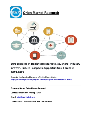 European IoT in Healthcare Market Size, Share, Trends & Forecast 2019-2025