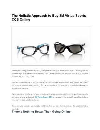The Holistic Approach to Buy 3M Virtua Sports CCS Online