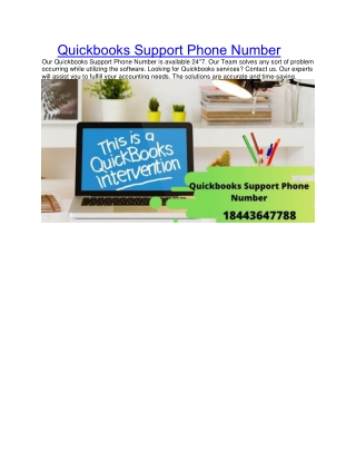 Quickbooks Support Phone Number