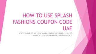 Splash Promo code, 15% Off Discount code and Offers for UAE