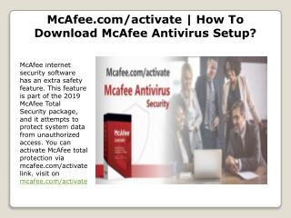 McAfee.com/activate | How To Download McAfee Antivirus Setup?