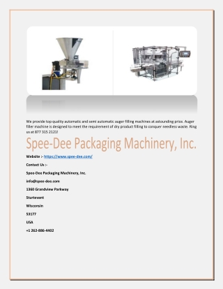 auger and powder fillers machines - spee-dee.com