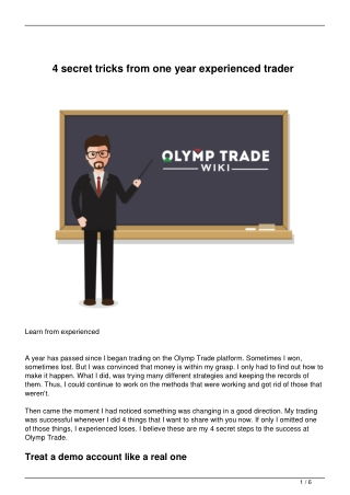 4 secret Olymp Trade tricks