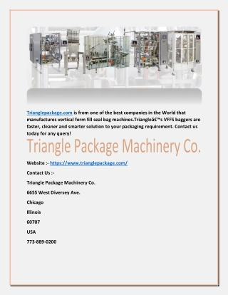 online source for food packaging equipment - trianglepackage.com