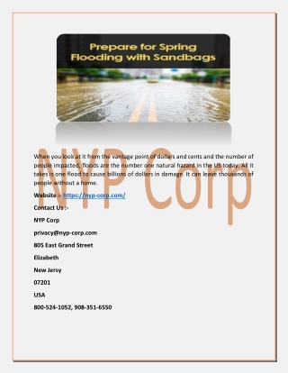 Prepare for Spring Flooding with Sandbags