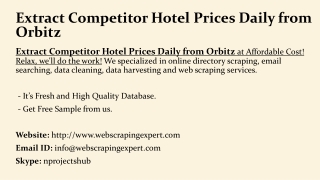 Extract Competitor Hotel Prices Daily from Orbitz