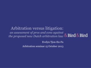 Evelyn Tjon-En-Fa Arbitration seminar 15 October 2013