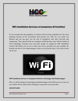 WiFi Installation Services: A Comparison Of Facilities!