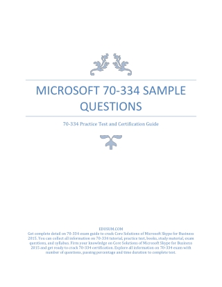 [NEW] Microsoft 70-334 Sample Questions