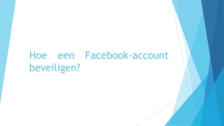 Hoe een Facebook-account beveiligen?