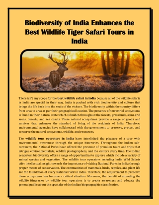 The Best Wildlife Safari In India In Indian Forest Ecosystems
