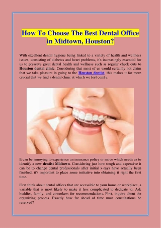 How To Choose The Best Dental Office in Midtown, Houston
