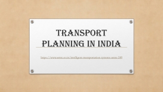 Transport planning in India