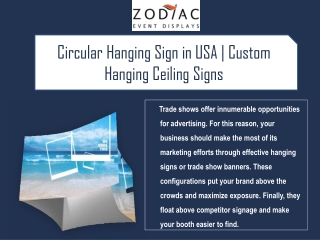 Circular Hanging Sign in USA | Custom Hanging Ceiling Signs
