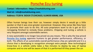 What Everyone Must Know about Porsche Ecu tuning