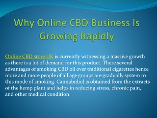 Why Online CBD Business Is Growing Rapidly