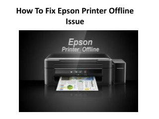 How To Fix Epson Printer Offline Issue