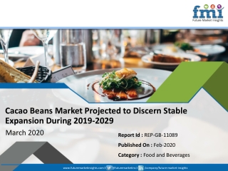 Cacao Beans Market to Expand with Significant CAGR During 2019-2029