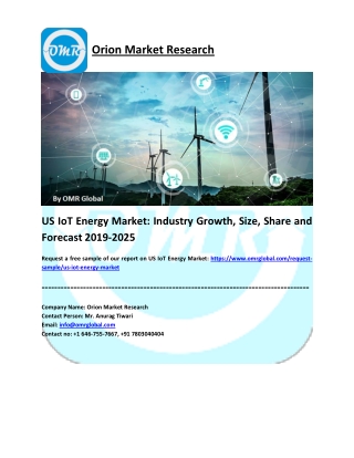 US IoT Energy Market: Global Size, Share, Industry Trends, Research and Forecast 2019-2025