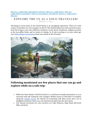 Explore The US As A Solo Traveller!