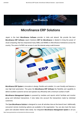 Microfinance ERP System, Microfinance Software Solutions - Jayam Solutions