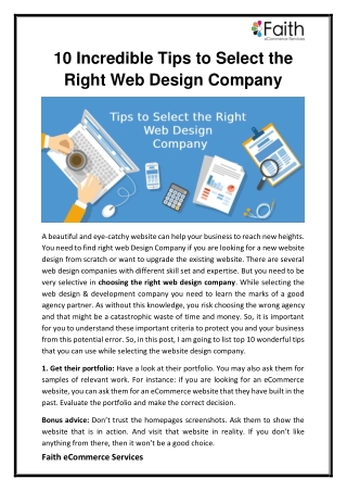 10 Incredible Tips to Select the Right Web Design Company