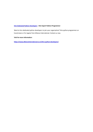 Hire Dedicated Python Developers - Hire Expert Python Programmer
