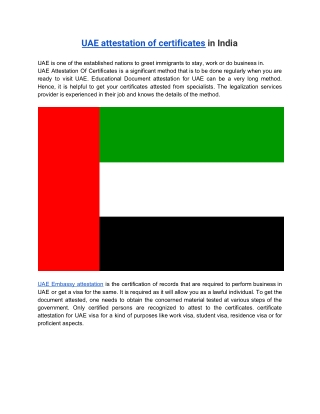 UAE Attestation Of Certificates