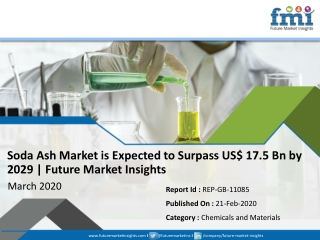 Soda Ash Market is Estimated to Account for US$ 17.5 Bn by 2029 | FMI Reports